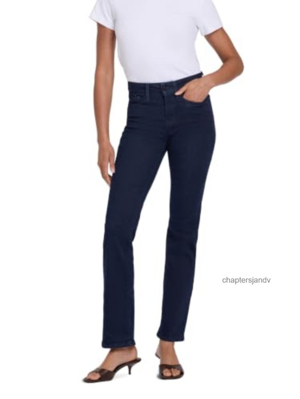 NYDJ Petite Marilyn Straight Jeans High Rise Slimming Straight Leg